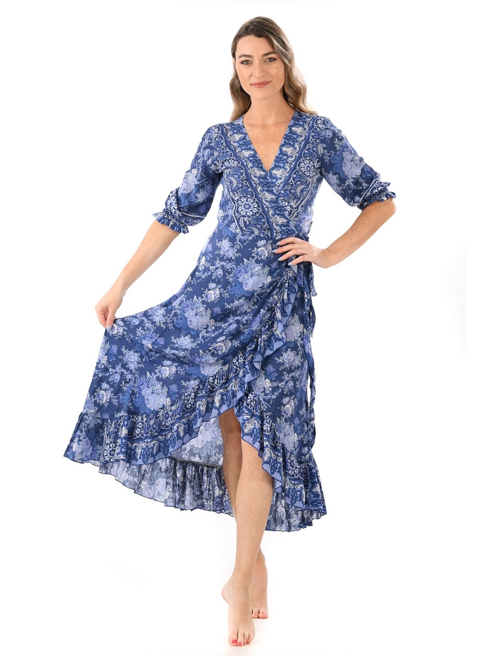 Walker & Wade Printed Wrap Dress